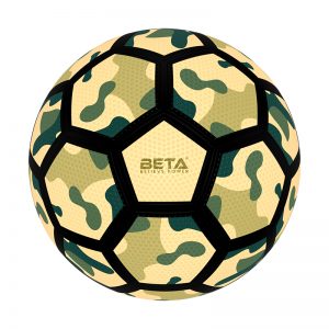 توپ فوتبال لاستیکی طرح ارتشی با رنگ مشکی-سبز